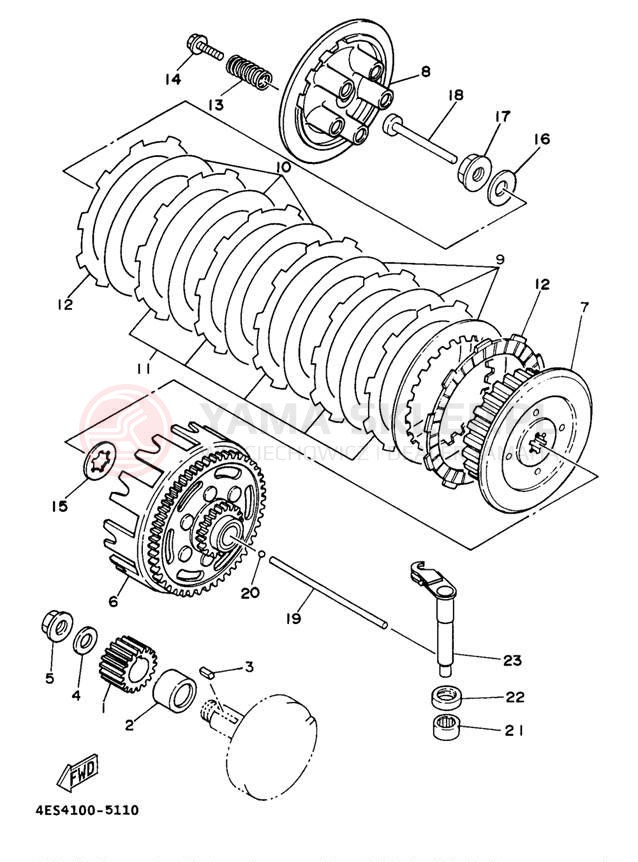 Schemat "sprzęgło" do Yamaha YZ80 YZ80J1