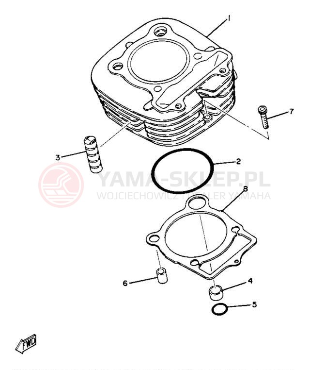 Schemat "cylinder" do Yamaha XT250J