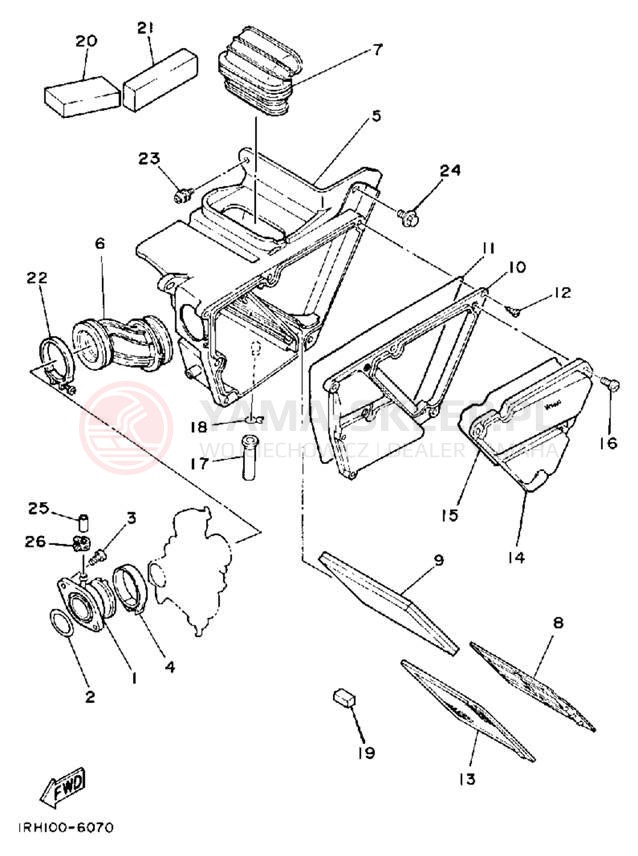 Schemat "Filtr powietrza" do Yamaha TT225S