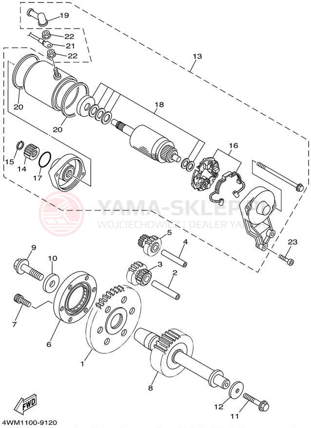Schemat "rozrusznik" do Yamaha ROAD STAR XV1600ANC/XV1600AN