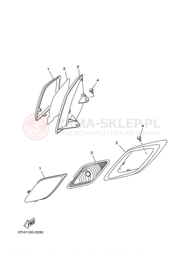 Schemat "Lampa przód" do Yamaha RAPTOR 80 YFM80WR