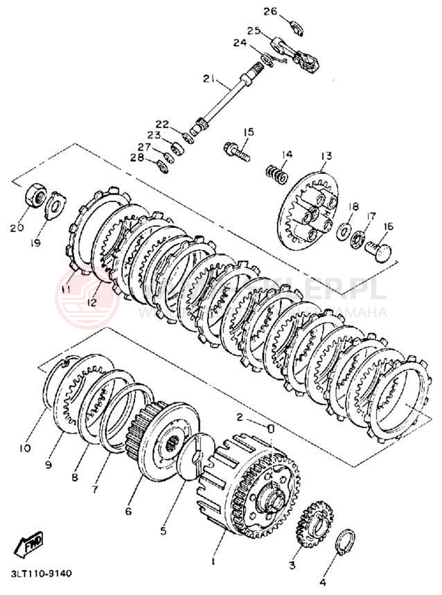 Schemat "sprzęgło" do Yamaha RADIAN YX600A/YX600AC