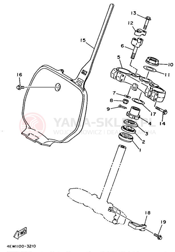 Schemat "Półki zawieszenia" do Yamaha YZ250E1