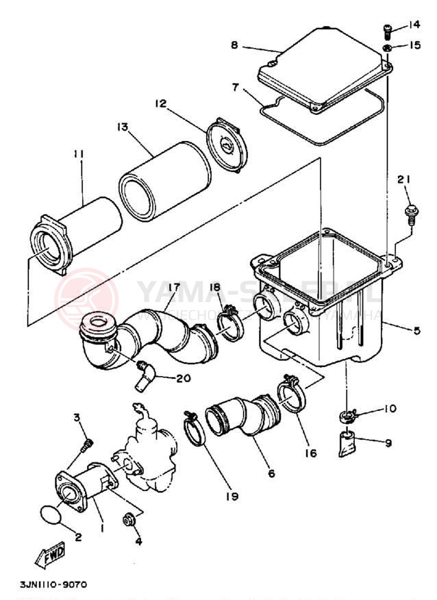 Schemat "Filtr powietrza" do Yamaha PRO-4 PRO HAULER YFU1W