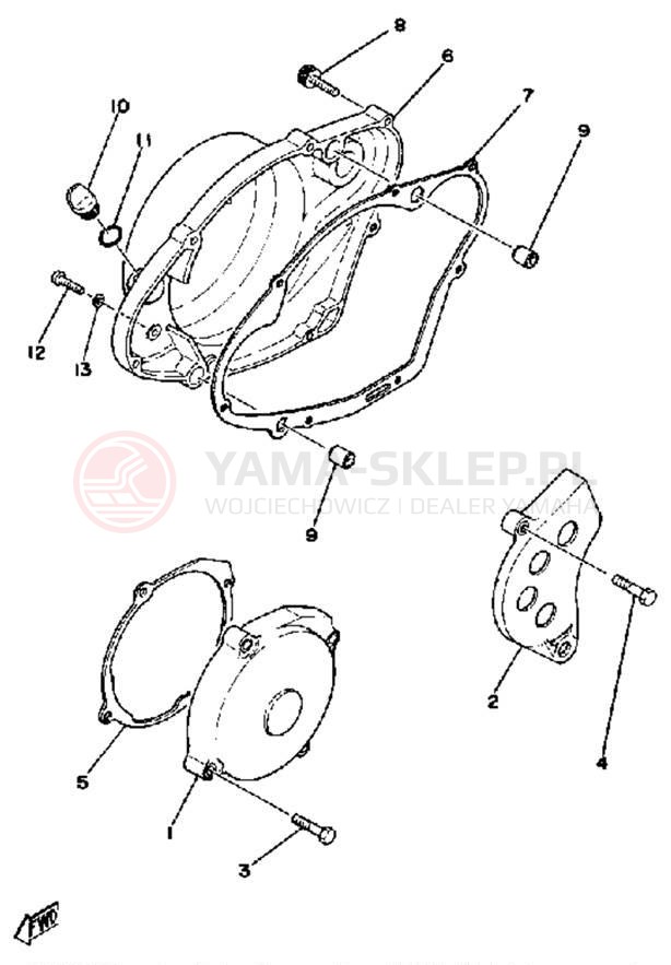 Schemat "Pokrywa silnika" do Yamaha YZ250C