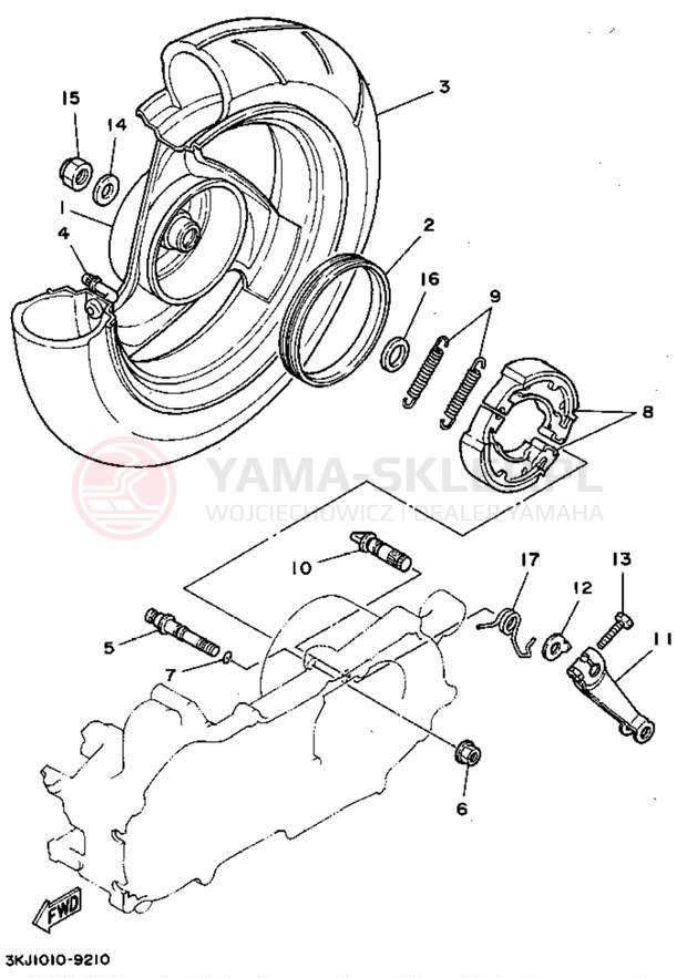 Schemat "Koło tył" do Yamaha JOG CY50F