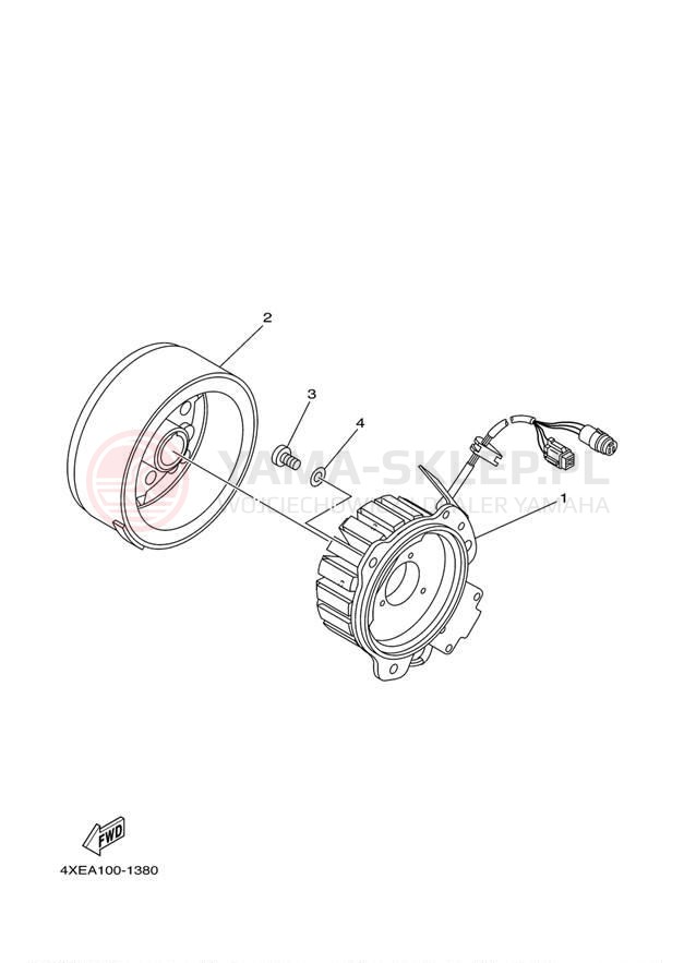 Schemat "prądnica" do Yamaha BEAR TRACKER YFM250XR