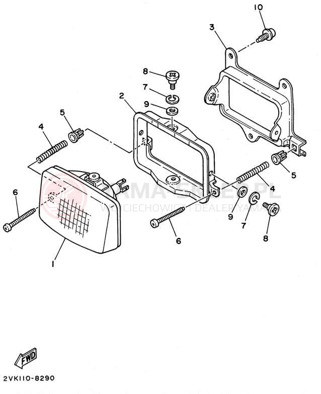 Schemat "Lampa przód" do Yamaha JOG CY50K