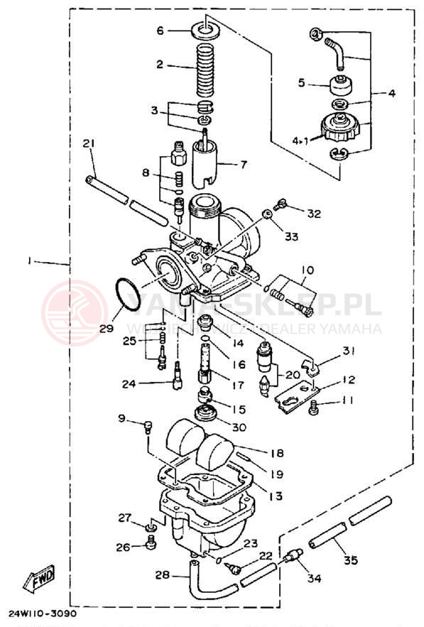 Schemat "Gaźnik" do Yamaha MOTO-4 YFM200N