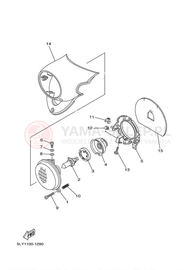 Schemat "Lampa przód" do Yamaha VINO YJ50RS