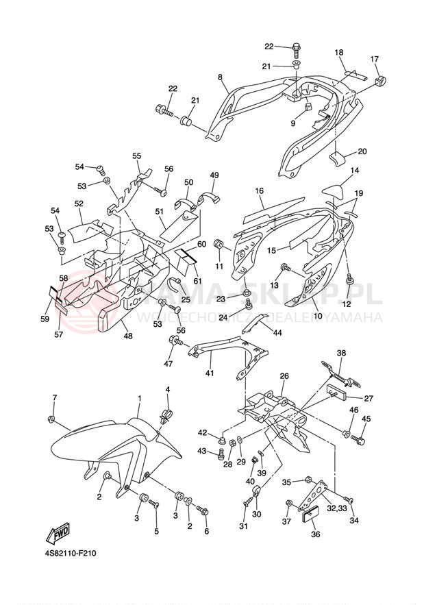 Schemat "błotnik" do Yamaha FZ6 FZS6WC/FZS6W