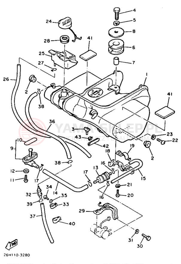 Schemat "zbiornik paliwa" do Yamaha XVZ12TK