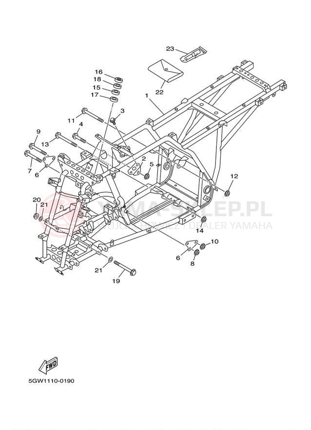 Schemat "rama" do Yamaha BIG BEAR 2WD YFM400MC/YFM400M