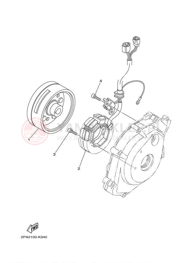 Schemat "prądnica" do Yamaha RAPTOR 125 YFM125RDW/YFM125RDL