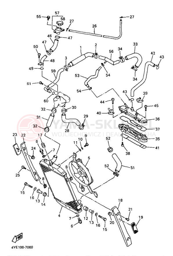 Schemat "Układ chlodzenia" do Yamaha XVZ13LTJ/XVZ13LTJC