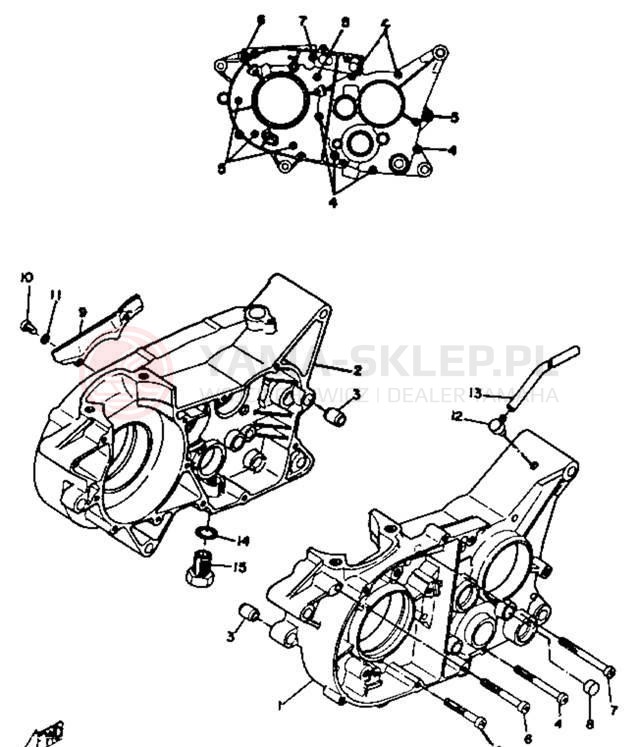 Schemat "Obudowa silnika" do Yamaha DT3/RT3