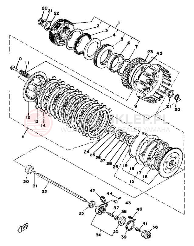 Schemat "sprzęgło" do Yamaha XS750E_227
