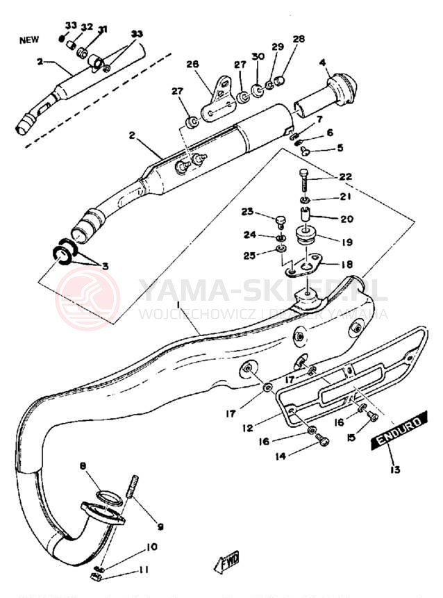 Schemat "Wydech końcowy" do Yamaha DT100C