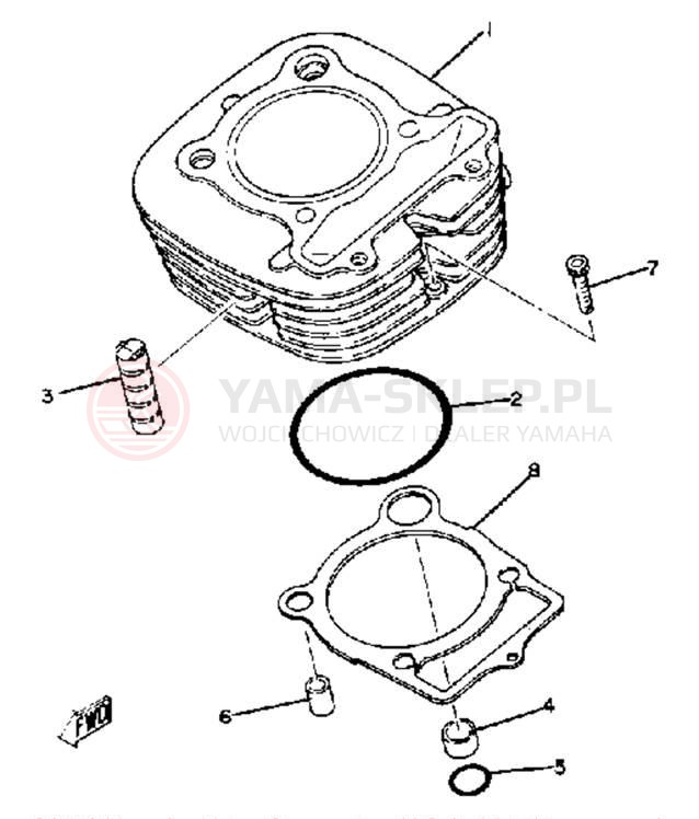 Schemat "cylinder" do Yamaha SR250G