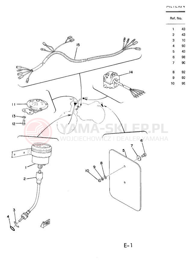 Schemat "częsci" do Yamaha TY250C