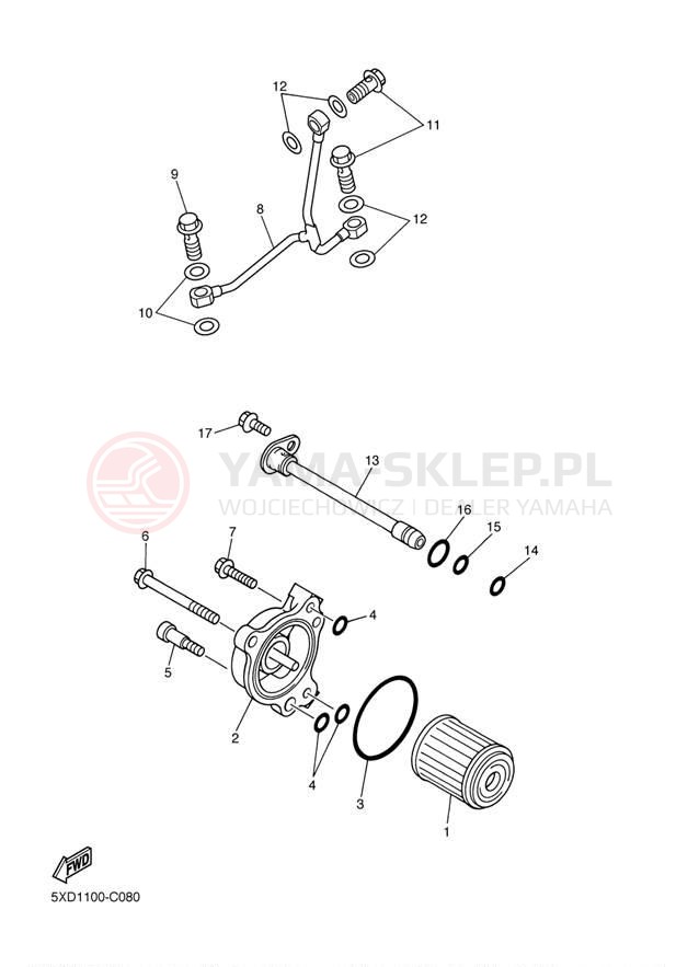 Schemat "Filtr oleju" do Yamaha YZ450F YZ450FS