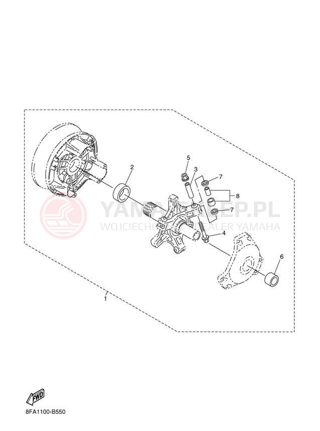 Schemat "Sprzęgło - zestaw regulacji" do Yamaha APEX SE RX10PSDW/RX10PSDB