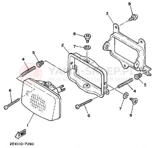 Schemat "Lampa przód" do Yamaha SH50EMT/SH50T