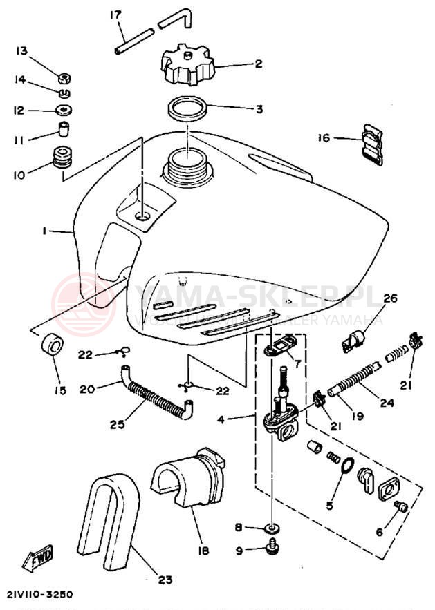 Schemat "zbiornik paliwa" do Yamaha YTM200L YTM200K