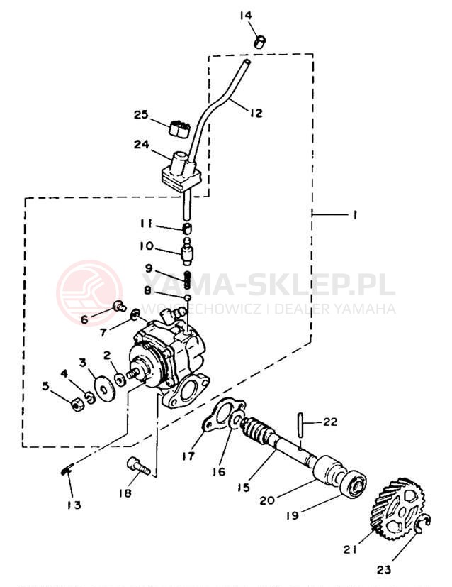 Schemat "Pompa olejowa" do Yamaha RT100F