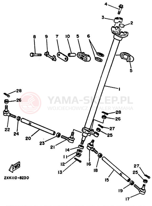 Schemat "Półki zawieszenia" do Yamaha WARRIOR YFM350XB