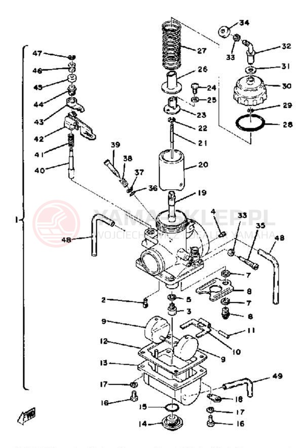 Schemat "Gaźnik" do Yamaha YZ125D