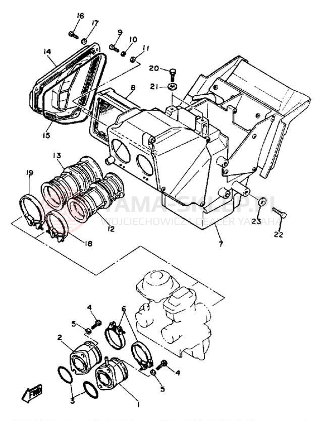 Schemat "Filtr powietrza" do Yamaha SRX600S/SRX600SC