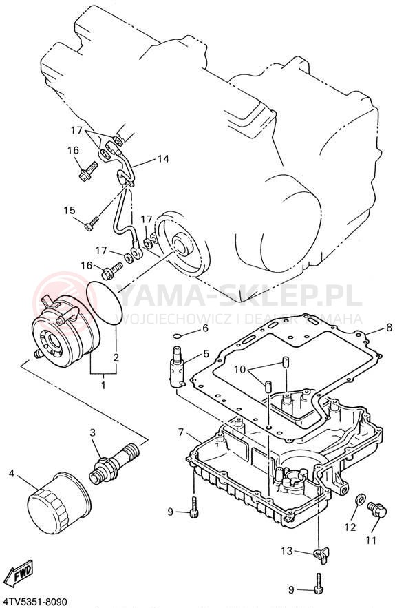 Schemat "Chłodnica oleju" do Yamaha YZF600R YZF600RPC/YZF600RP