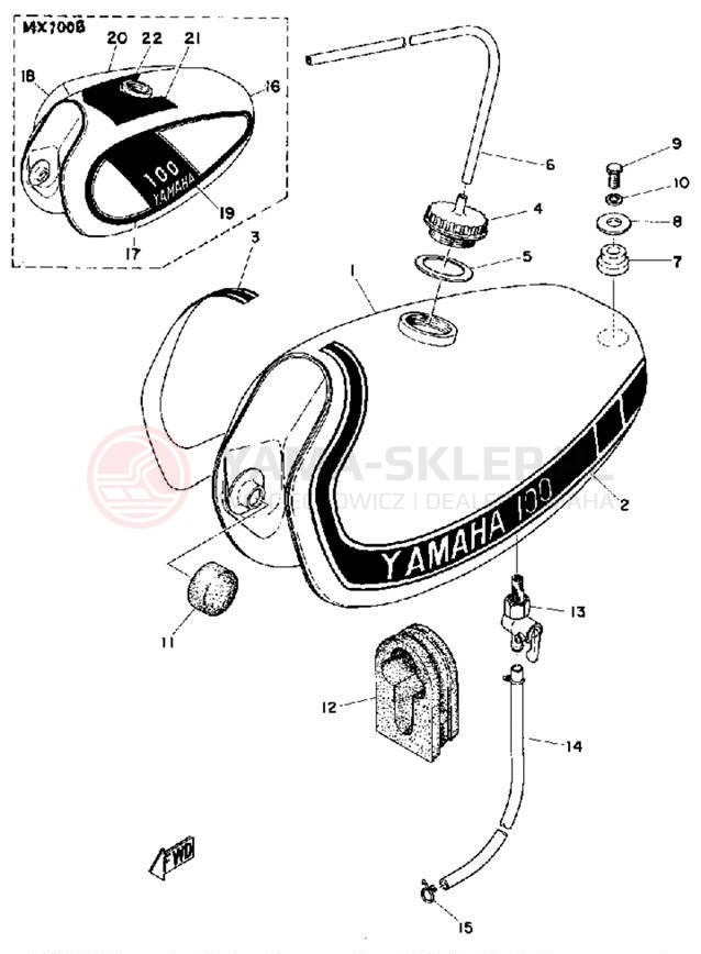 Schemat "zbiornik paliwa" do Yamaha MX100B
