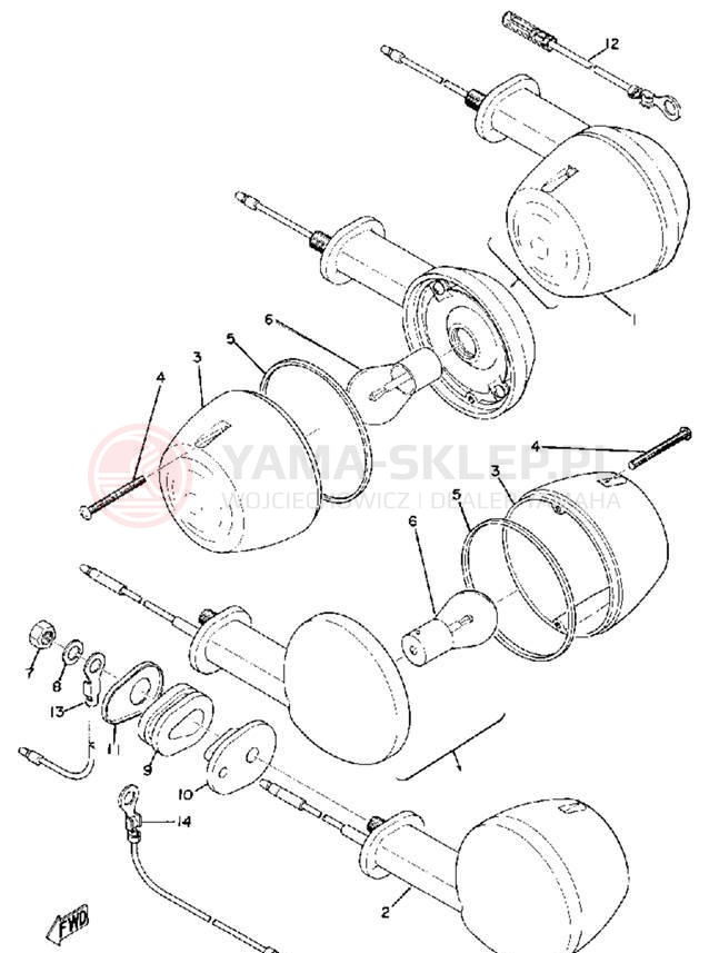 Schemat "kierunkowskazy" do Yamaha RT1M/RT1