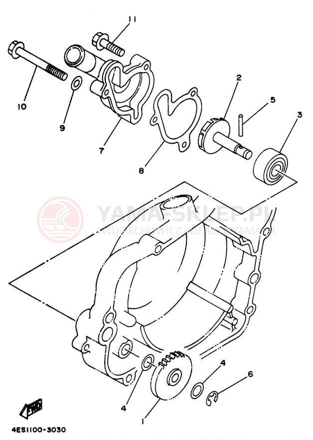 Schemat "Pompa wody" do Yamaha YZ80 YZ80J1