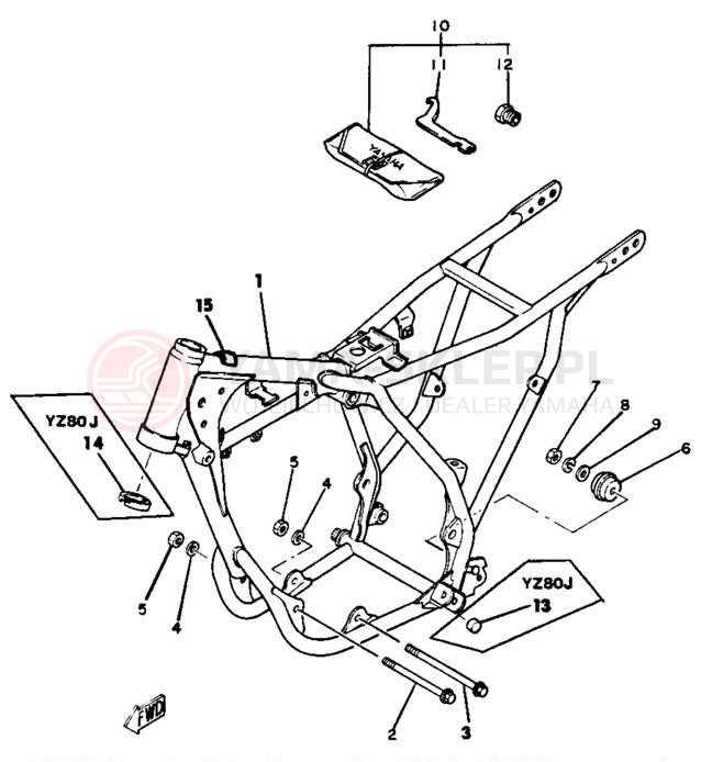 Schemat "Rama " do Yamaha YZ80H