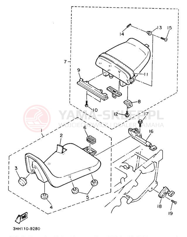 Schemat "siedzenie" do Yamaha FZR600RBC