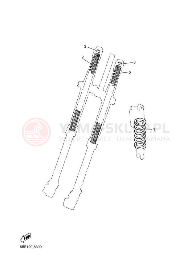 Schemat "Zawieszenie przód" do Yamaha YZ426F YZ426FP