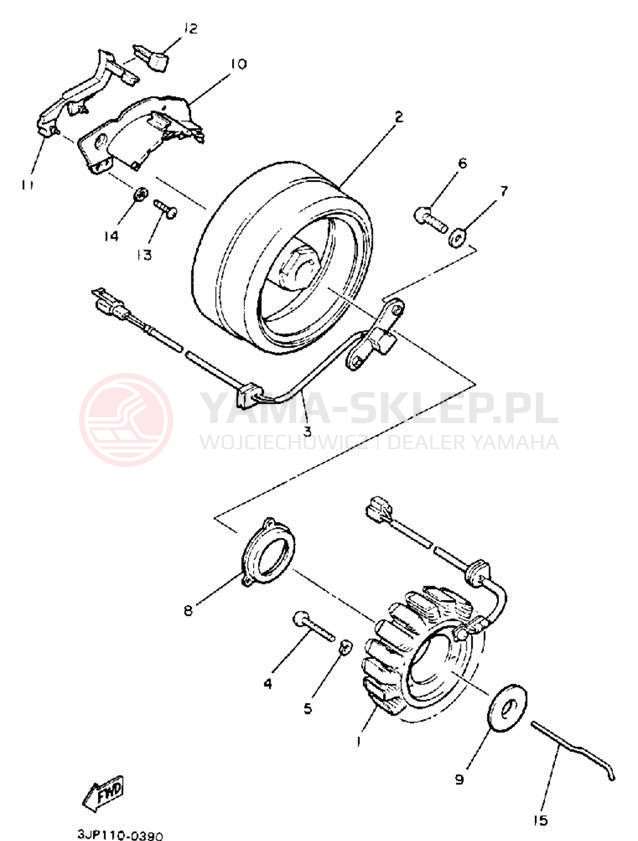 Schemat "prądnica" do Yamaha XVZ13DD/XVZ13DDC