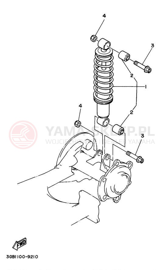 Schemat "zawieszenie tył" do Yamaha BADGER YFM80K