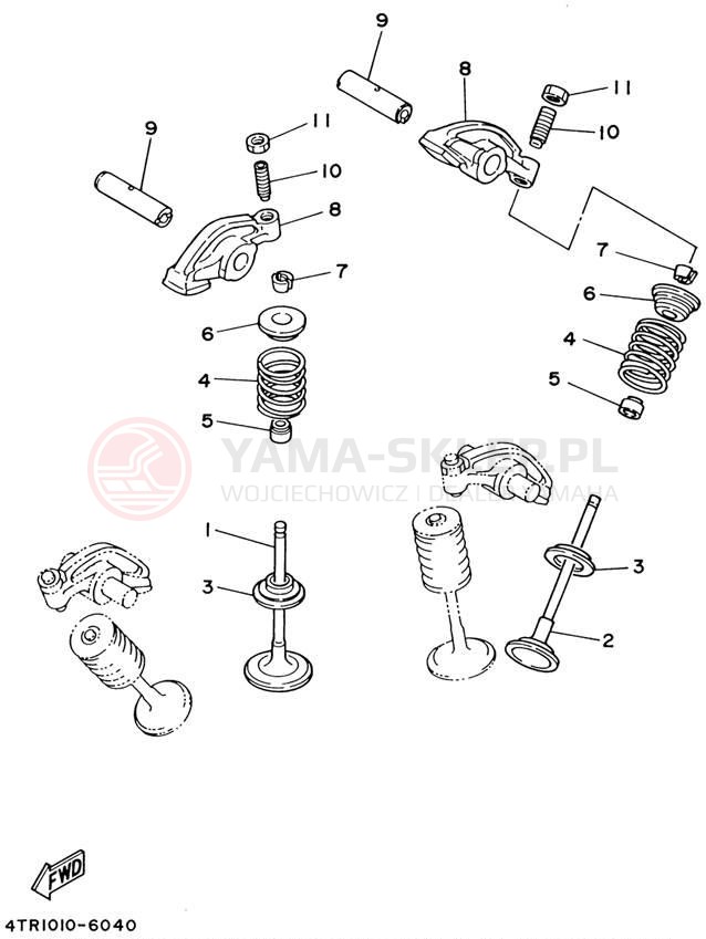 Schemat "zawory" do Yamaha V-STAR CUSTOM XVS650PC/XVS650P