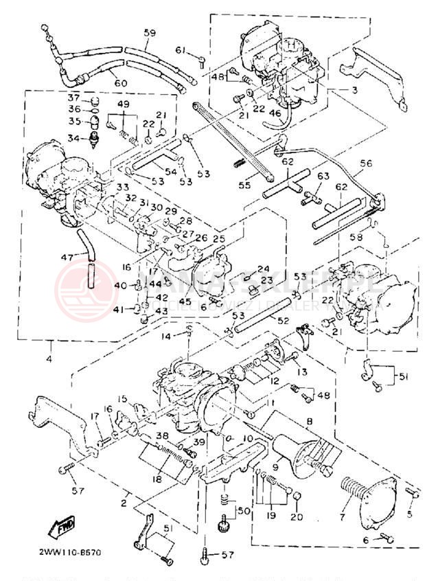Schemat "Gaźnik" do Yamaha XVZ13DAC/XVZ13DA