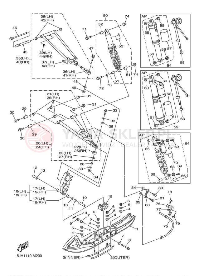 Schemat "płozy" do Yamaha FX NYTRO FX10EB