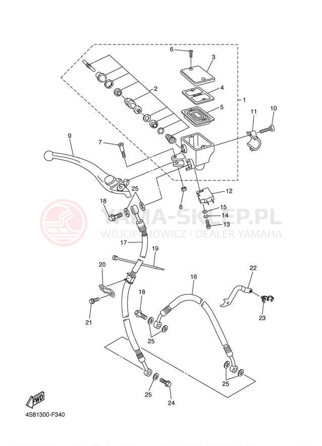 Schemat "Pompa hamulcowa przednia" do Yamaha FZ6 FZS6WC/FZS6W