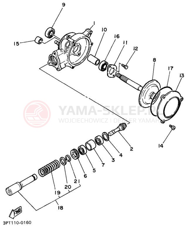 Schemat "Wał napędowy" do Yamaha Y-ZINGER PW50G
