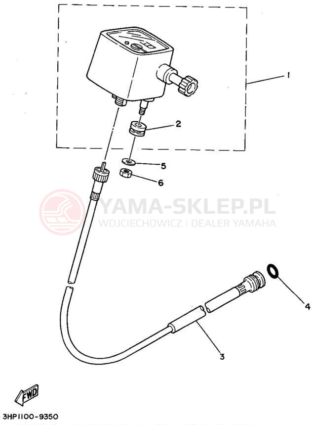 Schemat "licznik" do Yamaha MOTO-4 YFM350ERF