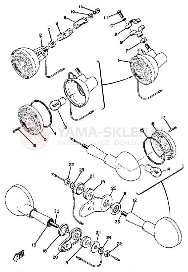 Schemat "kierunkowskazy" do Yamaha DT360A/DT250A