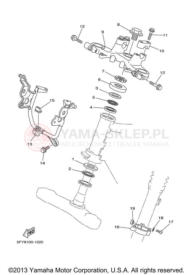 Schemat "Półki zawieszenia" do Yamaha TW200 TW200V/TW200VC