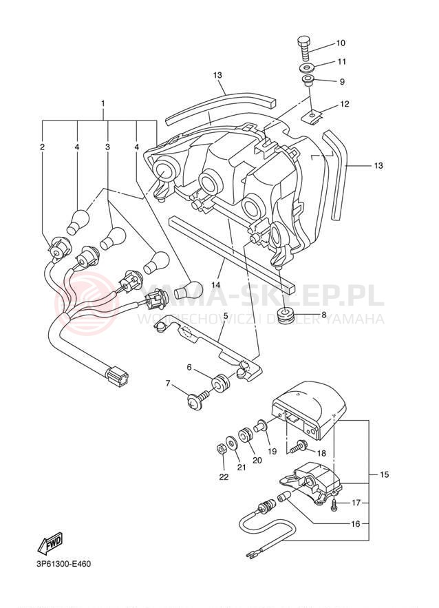 Schemat "lampa tył" do Yamaha FJR 1300A FJR13AYB/FJR13AYCB